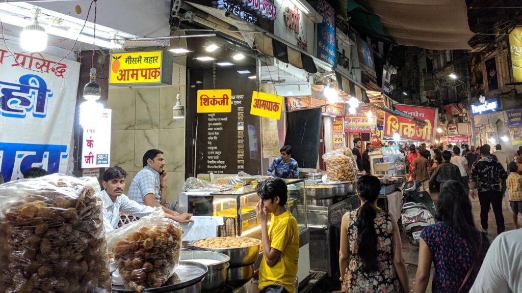 Sarafa Bazaar is a popular food street